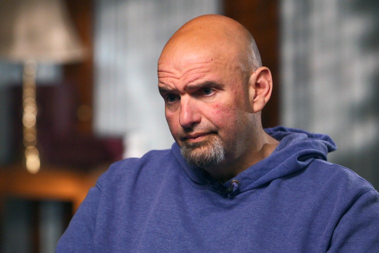 Sen. John Fetterman, D-Pa., is interviewed by Joe Scarborough on May 5, 2023.