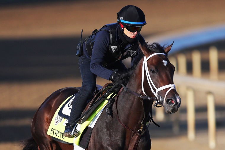 Forte trains ahead of the Kentucky Derby in Louisville, Ky.
