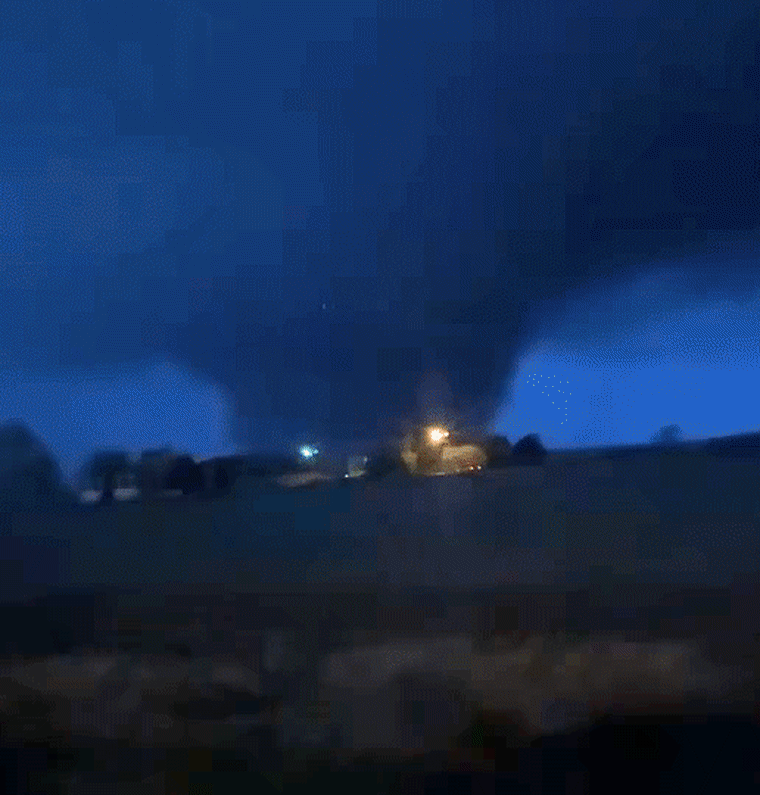 Officer Robert Barfield captured the wedge of the tornado in cell phone video.