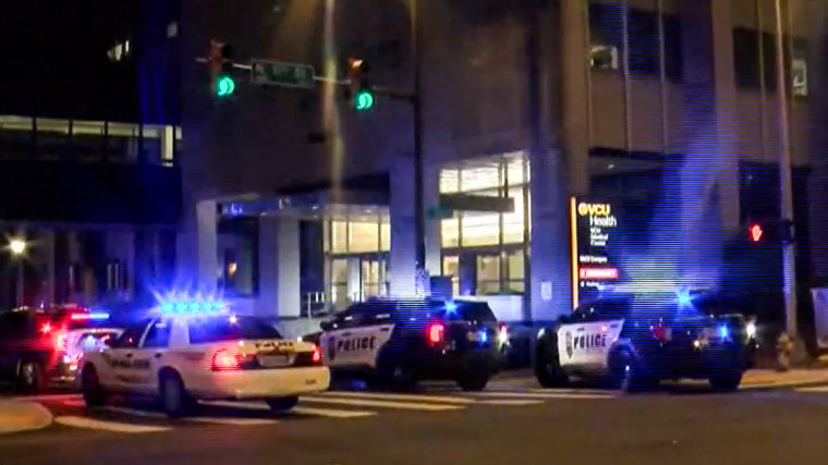 Police respond to a shooting at VCU Medical Center in Virginia on May 10, 2023.