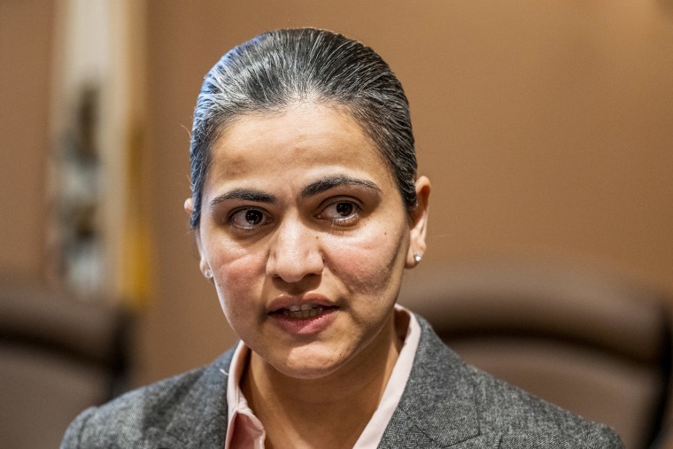 California state Sen. Aisha Wahab proposes SB 403, a bill which adds caste as a protected category in the state’s anti-discrimination laws, in Sacramento on March 22, 2023.