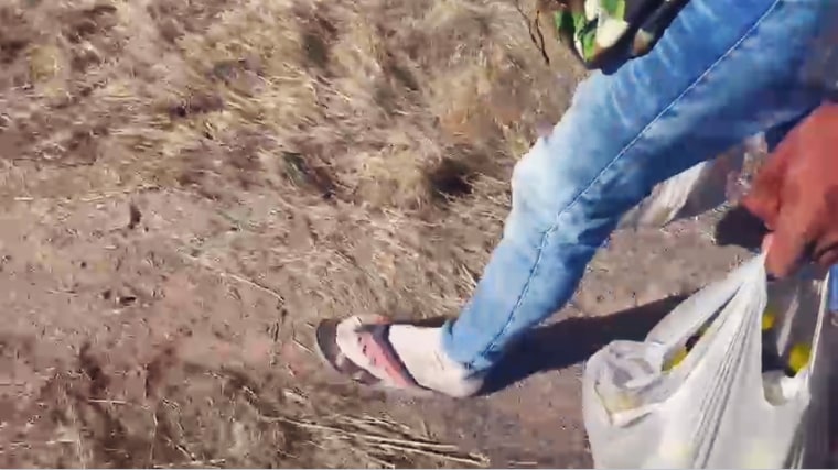 Jesús Miguel Roera Mendoza has walked hours in flip-flops to get provisions in Juárez, Mexico. 