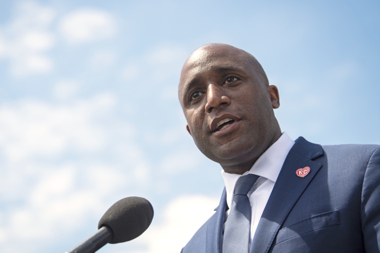 Mayor Quinton Lucas speaks during a news conference in Washington, D.C.