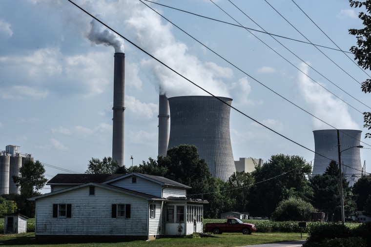 A house near a power plant in Cheshire, Ohio, in 2019.  