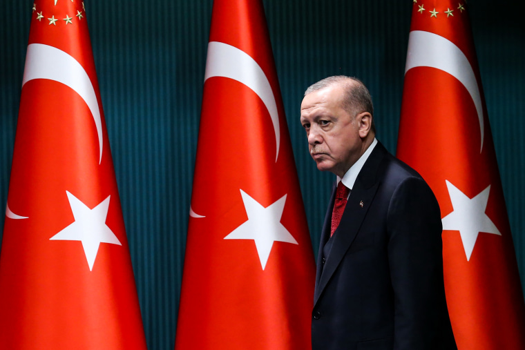 Turkish President Recep Tayyip Erdogan in Ankara on Sept. 21, 2020.