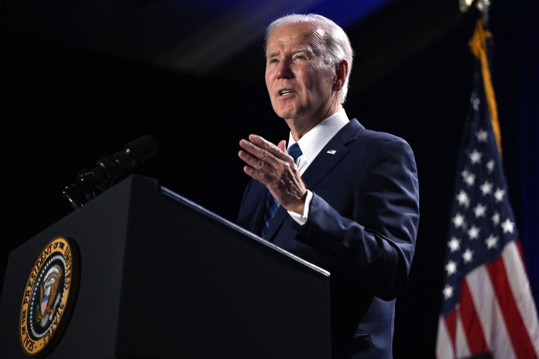 President Joe Biden speaks during the House Democratic Caucus Issues Conference on March 1, 2023.