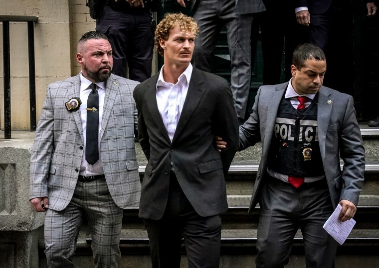 Image: Daniel Penny is walked out of the New York Police Department 5th Precinct in Lower Manhattan, New York on May 12, 2023.