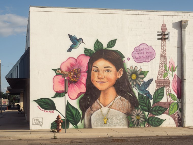 A mural in Uvalde, Texas, honoring 9-year-old Jacklyn Cazares.