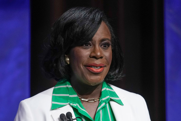 Philadelphia mayoral candidate Cherelle Parker during a Democratic primary debate on April 25, 2023.