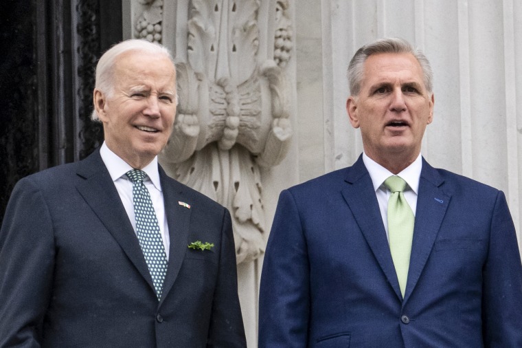 President Joe Biden and House Speaker Kevin McCarthy, R-Calif., in Washington on March 17, 2023.