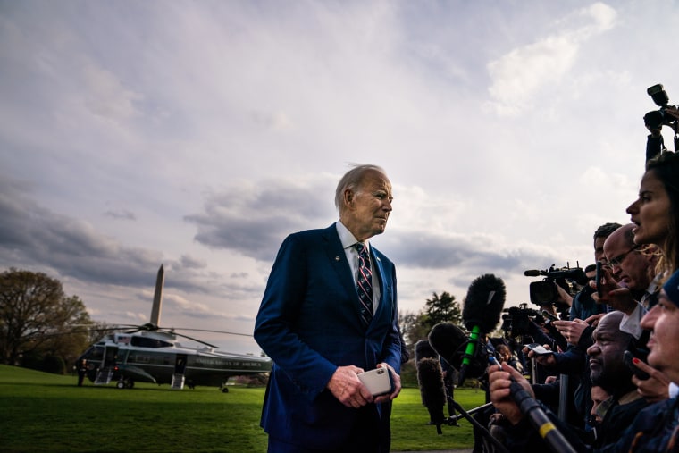 President Joe Biden on the South Lawn of the White House in March.