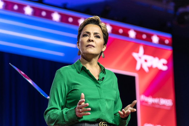 Kari Lake speaks at CPAC in National Harbor, Md.