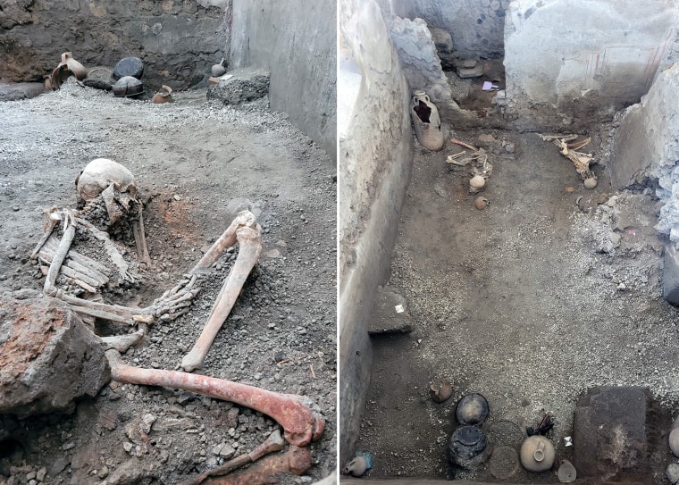 Skeletons uncovered in Pompeii date back to 79 AD.