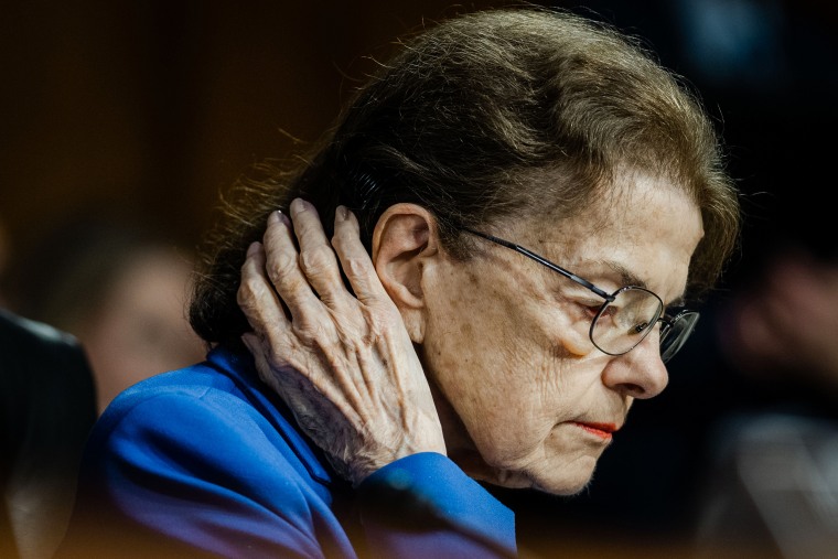 Sen. Dianne Feinstein, D-Calif., during a Senate meeting on May 18, 2023.