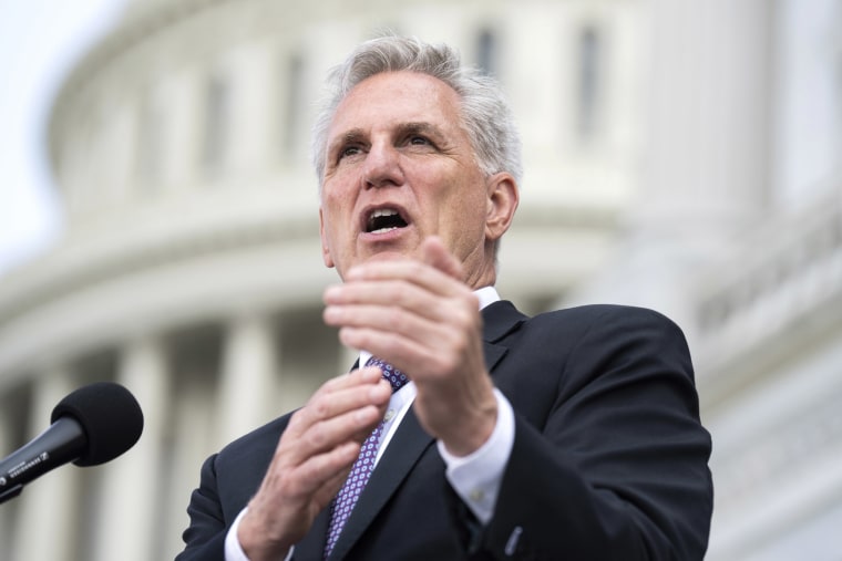 Speaker of the House Kevin McCarthy speaks at the Capitol