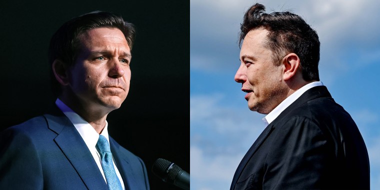 Florida Gov. Ron DeSantis; Elon Musk.