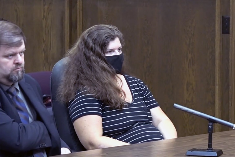 Jessica Burgess in court in Madison County, Neb., on Sept. 2, 2022.