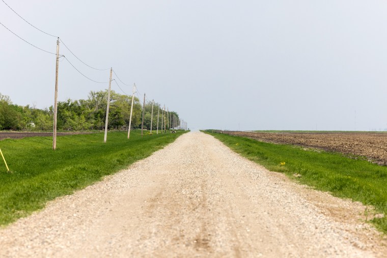 A road outside Arthur, N.D., on Wednesday. 