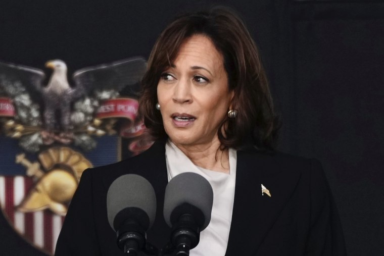 Vice President Kamala Harris speaks during the commencement ceremony for the U.S. Military Academy graduating class