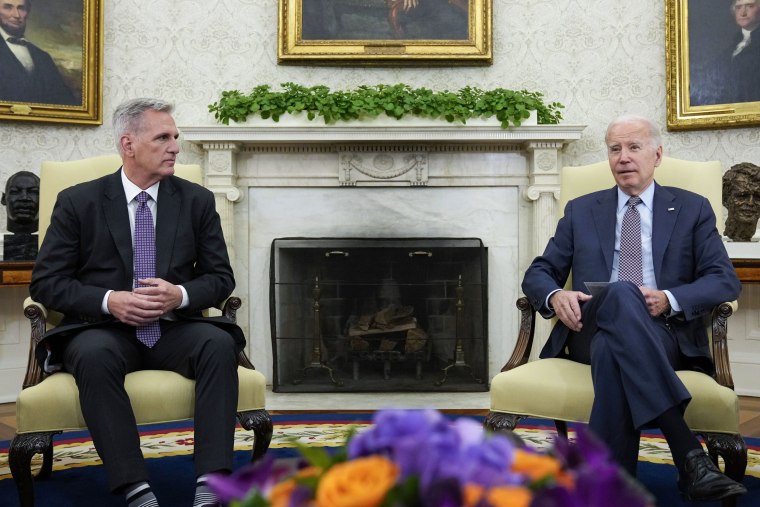 Kevin McCarthy and Joe Biden in the Oval Office