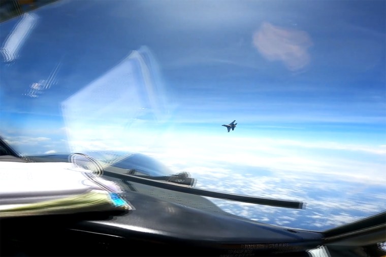 A People's Republic of China J-16 fighter pilot performed an unnecessarily aggressive maneuver during the intercept of a U.S. Air Force RC-135 aircraft, May 26, 2023. The PRC pilot flew directly in front of the nose of the RC-135, forcing the U.S. aircraft to fly through its wake turbulence. The RC-135 was conducting safe and routine operations over the South China Sea in international airspace, in accordance with international law. The United States will continue to fly, sail, and operate – safely and responsibly – wherever international law allows, and the U.S. Indo-Pacific Joint Force will continue to fly in international airspace with due regard for the safety of all vessels and aircraft under international law. We expect all countries in the Indo-Pacific region to use international airspace safely and in accordance with international law.
