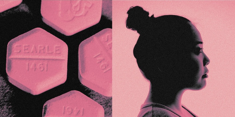 Side-by-side images of Misoprostol tablets and the silhouette of a woman 