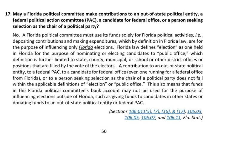 The 2022 version of the Florida Division of Elections Political Committee Handbook.