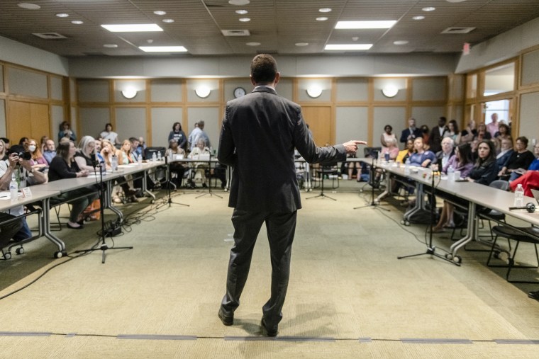 Central Arkansas Library System (CALS) attorney John Adams speaks during a meeting of the CALS board 