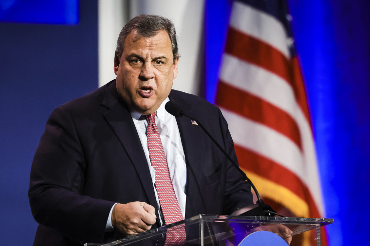 Former Governor of New Jersey Chris Christie speaks at the Republican Jewish Coalition Annual Leadership Meeting in Las Vegas on Nov. 19, 2022. 