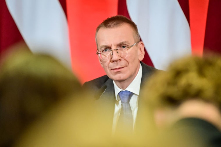 Latvia's newly elected President Edgars Rinkevics in Riga on May 31, 2023.