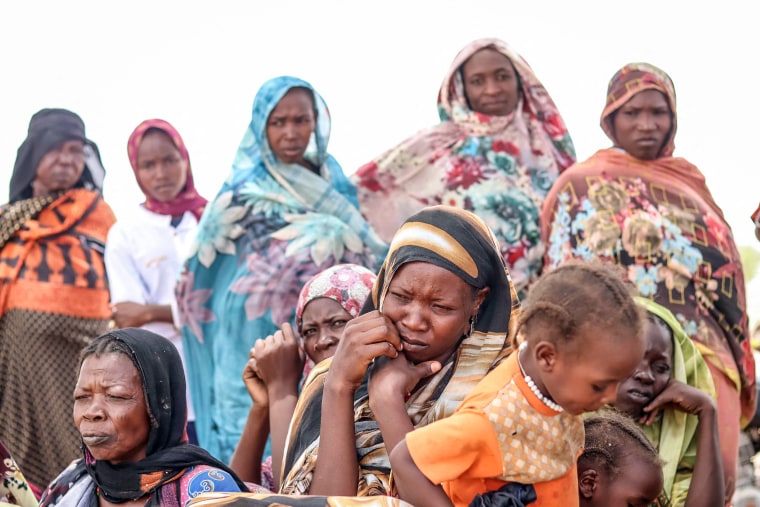 Sudanese refugees from the Tandelti area who crossed into Chad, in Koufroun
