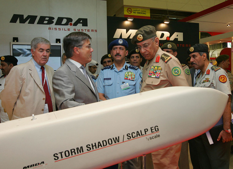 Un misil Storm Shadow en una exhibición de armas en Dubai, en noviembre de 2005.