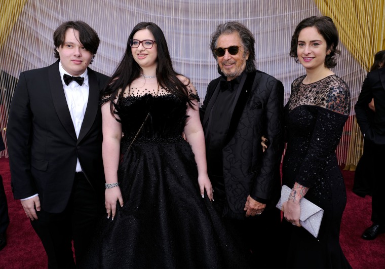 Anton James Pacino, Olivia Pacino, Al Pacino, and Julie Pacino at  the 92nd Annual Academy Awards, Feb 9, 2020.