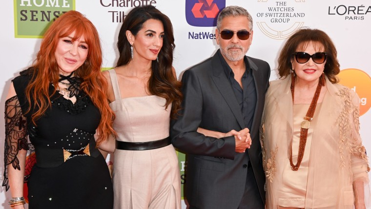 Charlote Tilbury, Amal, George Clooney y Baria Alamuddin en la alfombra de los premios Prince's Trust Awards y TK Maxx & Homesense 2023 en Londres.