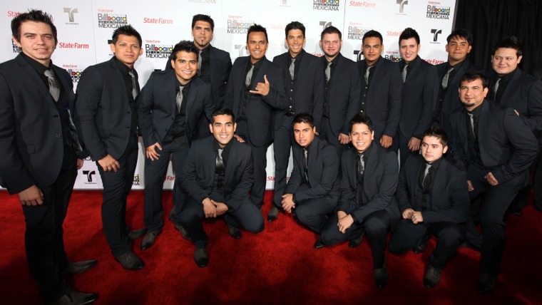 Banda Los Recoditos en la alfombra roja de los Premios Billboard a la Música Mexicana.