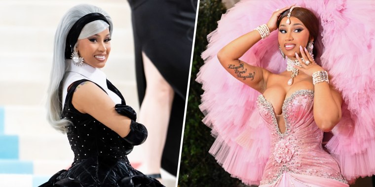 Cardi B in her two looks at the 2023 Met Gala.