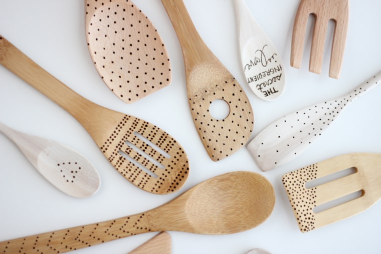 etched wooden spoons