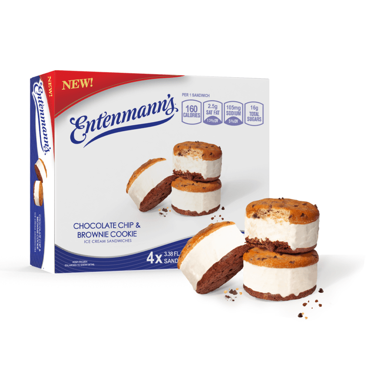 Entenmann's Chocolate Chip & Brownie Cookie Ice Cream Sandwiches
