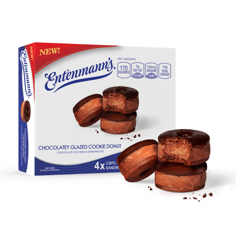 Entenmann's Chocolatey Glazed Cookie Donut Ice Cream Sandwiches