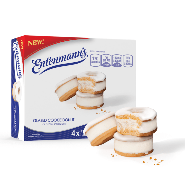 Entenmann's Glazed Cookie Donut Ice Cream Sandwiches
