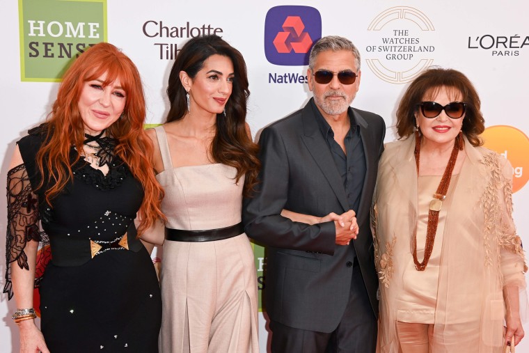 Charlotte Tilbury, Amal Clooney, George Clooney and Baria Alamuddin attend the Prince's Trust and TKMaxx & Homesense Awards 2023