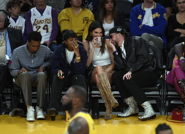 Kendall Jenner and Bad Bunny Sit Courtside at Lakers Playoff Game