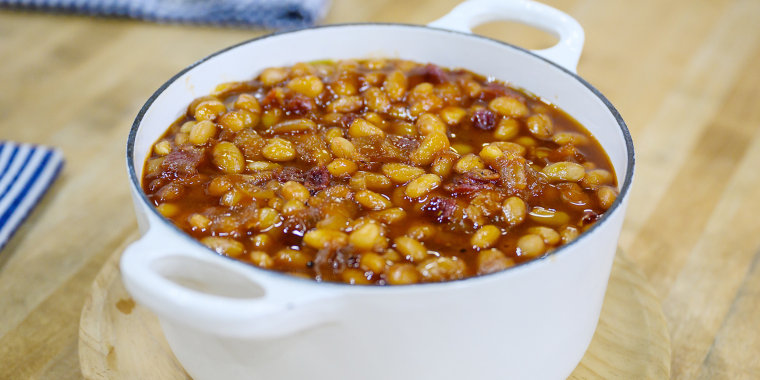 Katie Lee's Peach-Bourbon Bacon Baked Beans