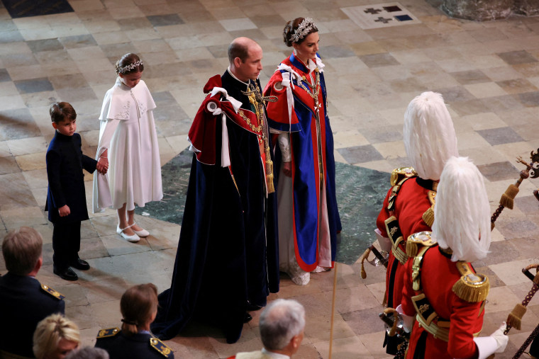 British Prince William, Prince of Wales, British Catherine, Princess of Wales, British Princess Charlotte of Wales and British Prince Louis of Wales