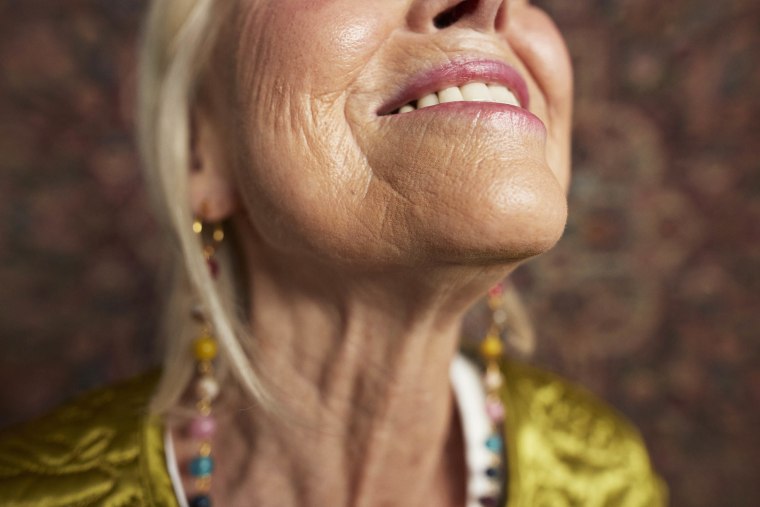 Close-up of happy elderly woman