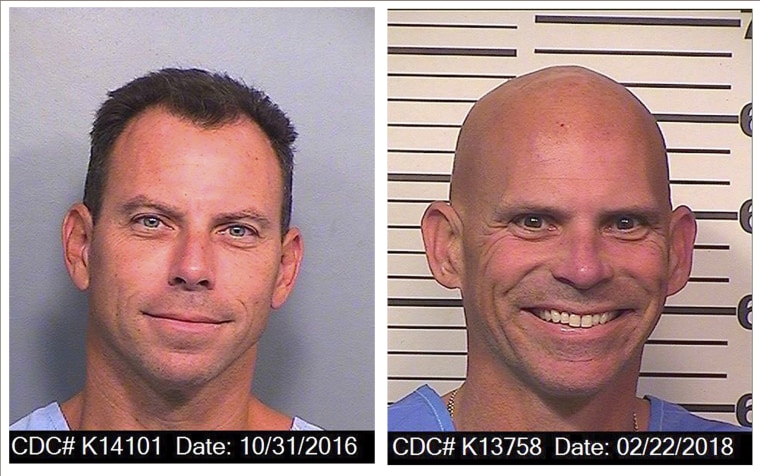 An Oct. 31, 2016 photo of Erik Menendez (R) and a Feb. 22, 2018 photo of Lyle Menendez (L), both provided by the California Department of Corrections.