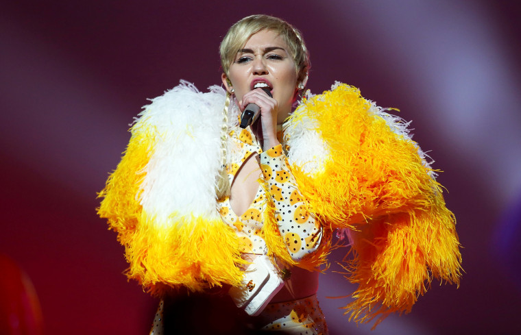 Miley Cyrus performs her Bangerz Tour on October 23, 2014 in Perth, Australia.