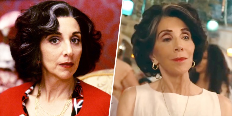 Andrea Martin as Aunt Voula in My Big Fat Greek Wedding in 2002 and in 2023.