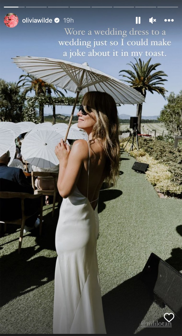 Why Olivia Wilde wore a white dress to Colton Underwood's wedding