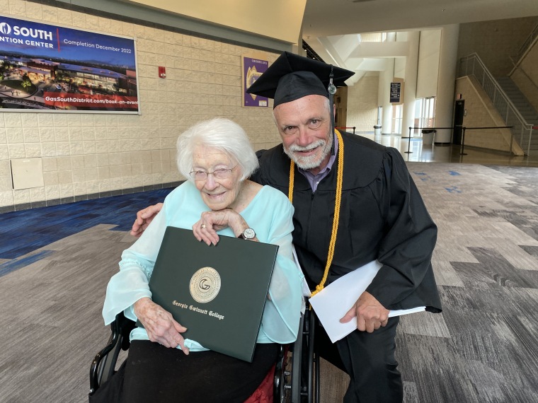 Kaplan and his mother at his graduation. 